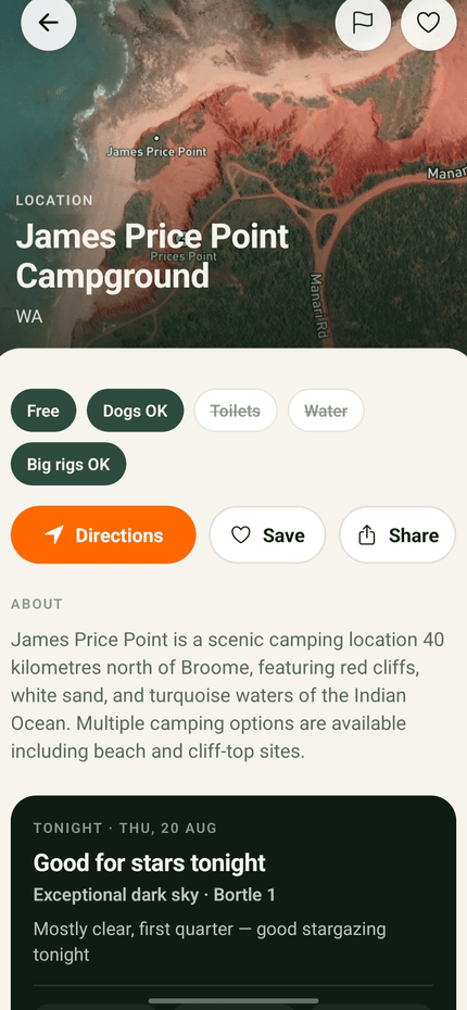 A campsite page